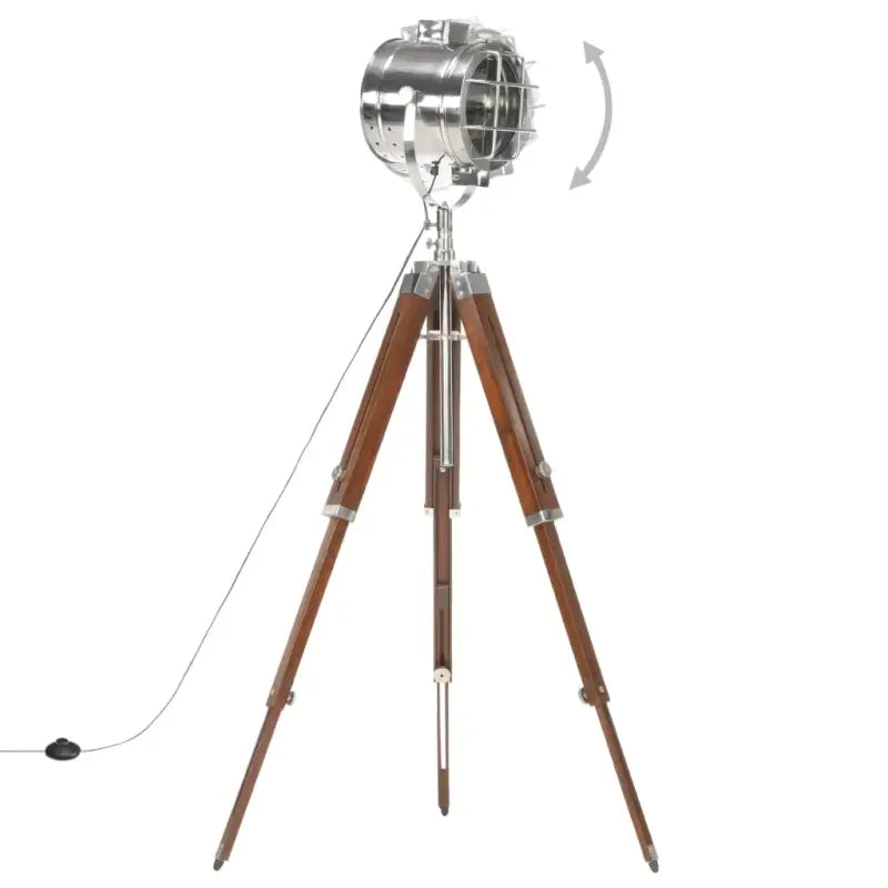 Retro driepoot vloerlamp met massief mangohout en vintage design - Lampen