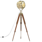 Retro driepoot vloerlamp met massief mangohout en vintage design - Koper / 1 - Lampen