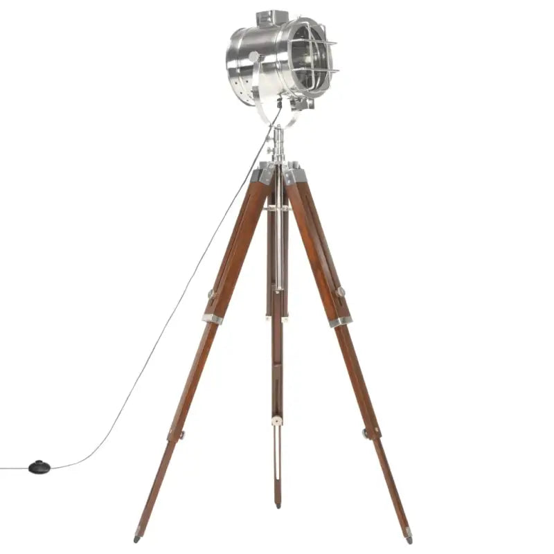 Retro driepoot vloerlamp met massief mangohout en vintage design - Lampen
