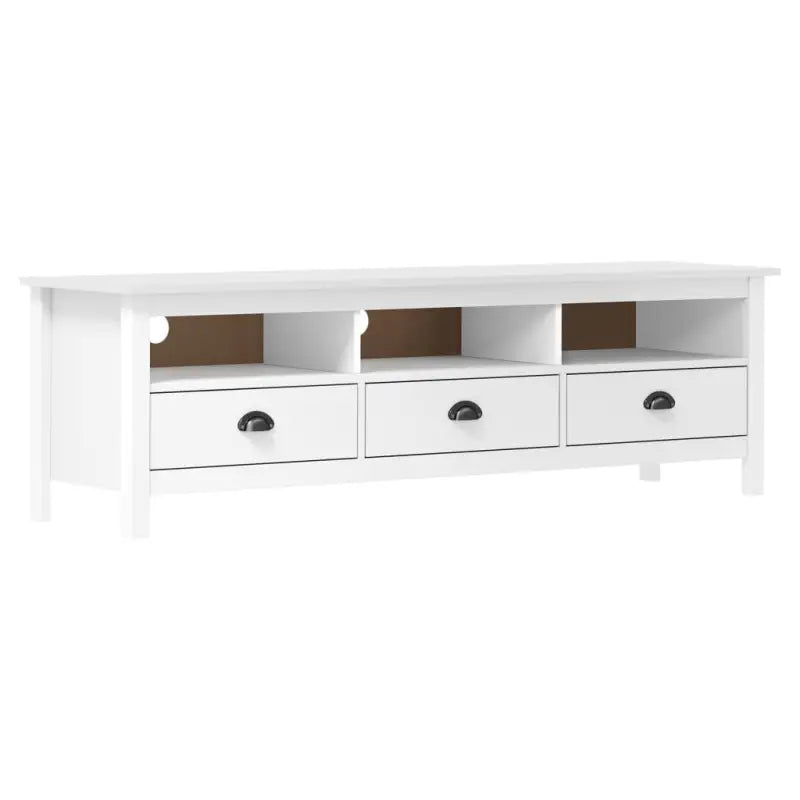 Retro tv-meubel van massief grenenhout met opvallend design - Wit / 1 - Tv-meubels