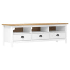 Retro tv-meubel van massief grenenhout met opvallend design - Wit en bruin / 1 - Tv-meubels