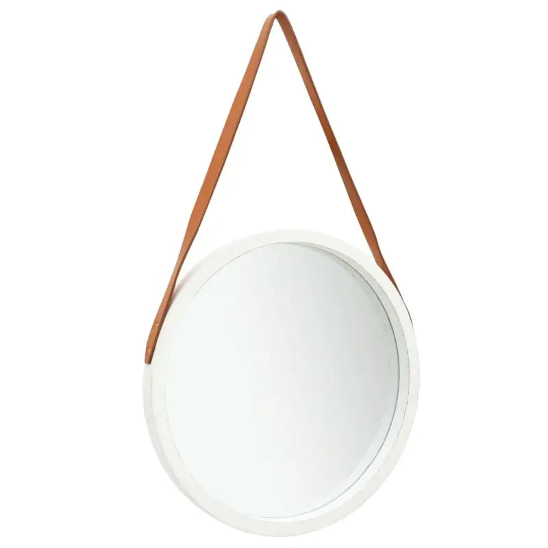 Retrostijl hangspiegel voor woonkamer of slaapkamer - Wit / Ø 50 cm / 1 - Spiegels