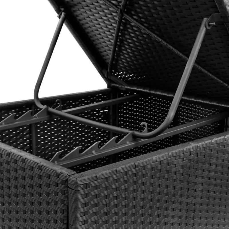 Rieten Ligbed voor Tuin en Terras - Zwart en wit / 1 - Ligstoelen