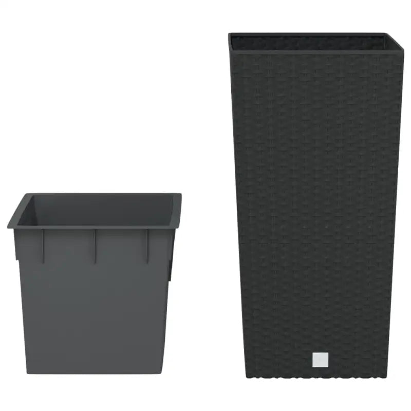 Rieten plantenbak met uitneembare kunststof binnenbak voor tuin of balkon - Bloempotten & plantenbakken