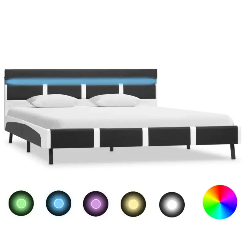 Robuust Bed met multiplex lattenbodem en stalen poten - Grijs en wit / 140 x 200 cm - Bedden & bedframes