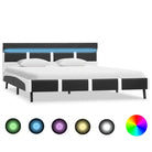 Robuust Bed met multiplex lattenbodem en stalen poten - Grijs en wit / 160 x 200 cm - Bedden & bedframes
