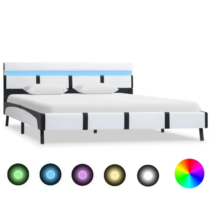 Robuust Bed met multiplex lattenbodem en stalen poten - Wit en zwart / 120 x 200 cm - Bedden & bedframes