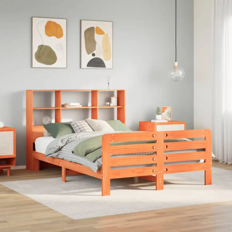 Robuust bedframe van massief grenenhout voor perfecte nachtrust - Wasbruin / 140 x 200 cm - Bedden & bedframes