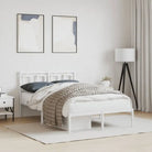 Robuust metalen bedframe met extra opbergruimte en tijdloos design - Wit / 120 x 190 cm / met hoofdbord - Bedden &