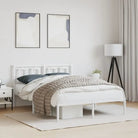 Robuust metalen bedframe met extra opbergruimte en tijdloos design - Wit / 140 x 190 cm / met hoofdbord - Bedden &