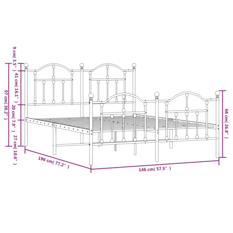Robuust metalen bedframe met extra opbergruimte en tijdloos design - Bedden & bedframes