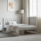 Robuust metalen bedframe met extra opbergruimte en tijdloos design - Wit / 107 x 203 cm / met hoofdbord - Bedden &