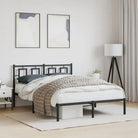 Robuust metalen bedframe met extra opbergruimte en tijdloos design - Zwart / 135 x 190 cm / met hoofdbord - Bedden &
