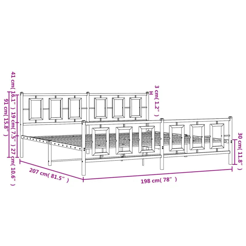 Robuust metalen bedframe met extra opbergruimte en tijdloos design - Bedden & bedframes