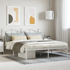 Robuust metalen bedframe met extra opbergruimte en tijdloos design - Wit / 160 x 200 cm / met hoofdbord - Bedden &