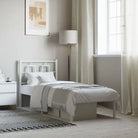 Robuust metalen bedframe met extra opbergruimte en tijdloos design - Wit / 75 x 190 cm / met hoofdbord - Bedden &