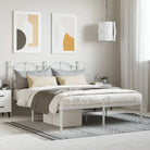 Robuust metalen bedframe met extra opbergruimte en tijdloos design - Wit / 140 x 190 cm / met hoofdbord - Bedden &