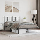 Robuust metalen bedframe met extra opbergruimte en tijdloos ontwerp - Zwart / 120 x 200 cm / met hoofdbord - Bedden &