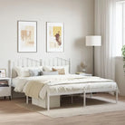 Robuust metalen bedframe met extra opbergruimte en tijdloos ontwerp - Wit / 160 x 200 cm / met hoofdbord - Bedden &