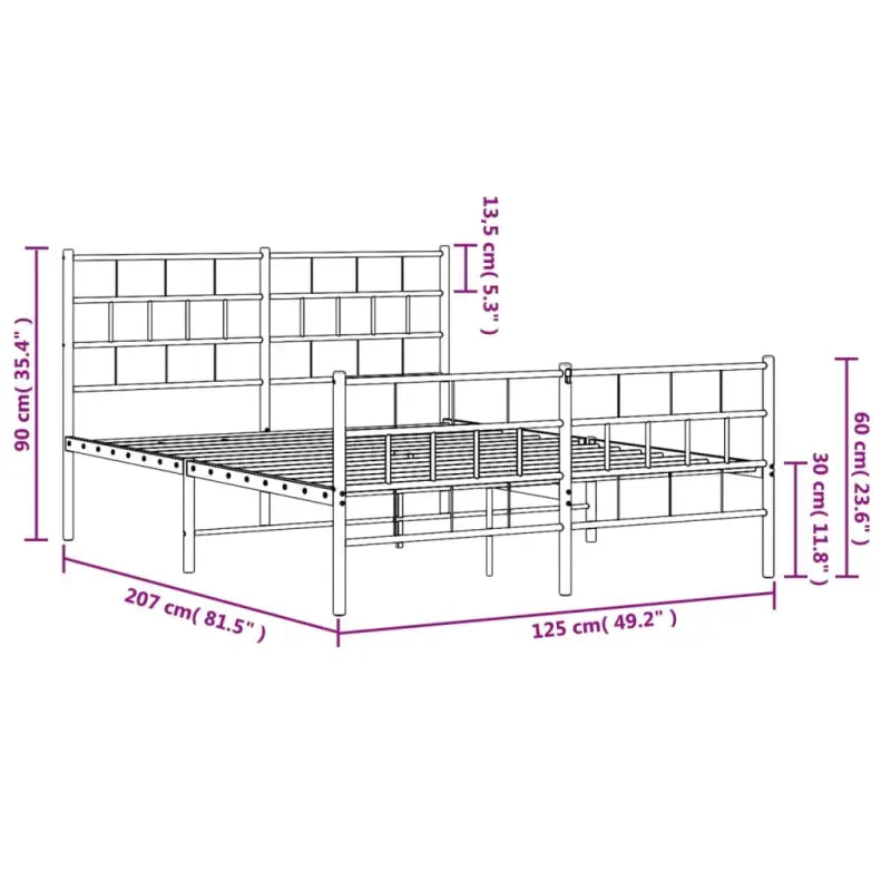 Robuust metalen bedframe met metalen latten en extra opbergruimte - Bedden & bedframes