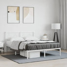 Robuust metalen bedframe met tijdloos design en extra opbergruimte - Wit / 140 x 200 cm / met hoofdbord - Bedden &