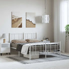 Robuust metalen latten bedframe met elegant ontwerp en extra opbergruimte - Wit / 135 x 190 cm / met hoofdbord &