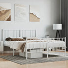 Robuust metalen latten bedframe met elegant ontwerp en extra opbergruimte - Wit / 160 x 200 cm / met hoofdbord &