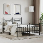 Robuust metalen latten bedframe met extra opbergruimte - Zwart / 140 x 200 cm / met hoofdbord & voetbord - Bedden &