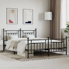 Robuust metalen latten bedframe met extra opbergruimte - Zwart / 180 x 200 cm / met hoofdbord & voetbord - Bedden &