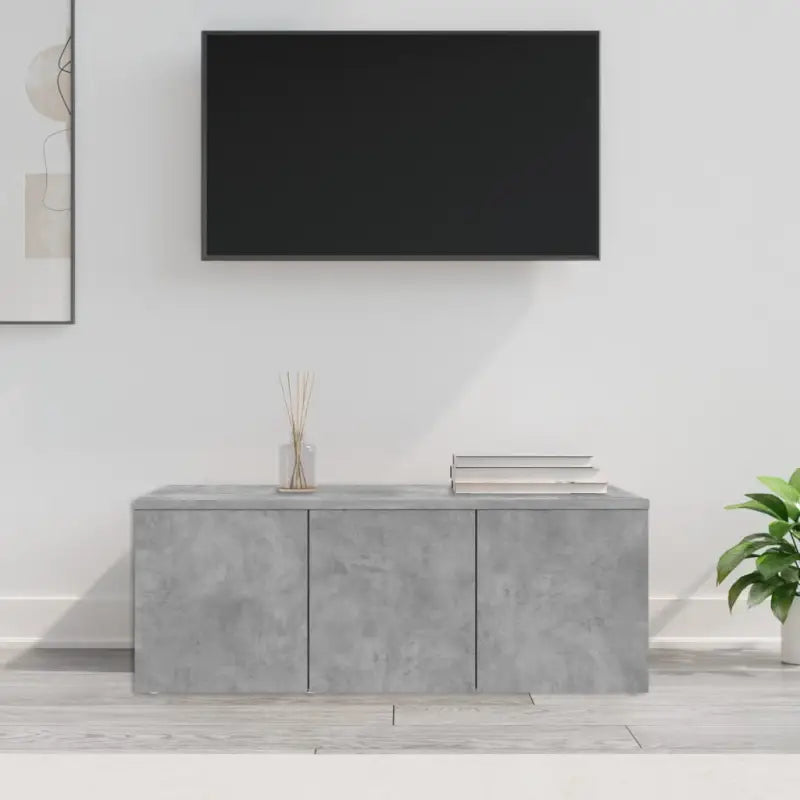 Robuust tv-meubel in klassieke stijl van bewerkt hout - Betongrijs / 1 - Tv-meubels