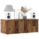 Robuust tv-meubel in klassieke stijl van bewerkt hout - Oud hout / 1 - Tv-meubels