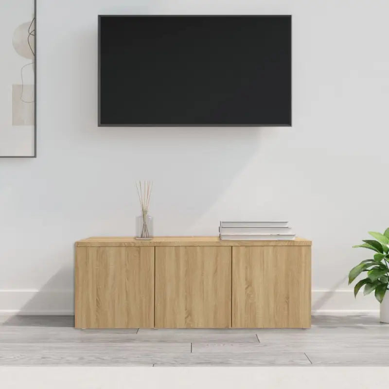 Robuust tv-meubel in klassieke stijl van bewerkt hout - Sonoma eiken / 1 - Tv-meubels
