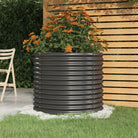 Robuuste Bloempot van Gepoedercoat Staal voor Tuin en Balkon - Antraciet / 80 x 80 x 68 cm / 1 - Bloempotten &