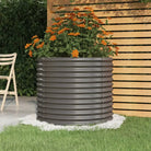 Robuuste Bloempot van Gepoedercoat Staal voor Tuin en Balkon - Grijs / 80 x 80 x 68 cm / 1 - Bloempotten & plantenbakken