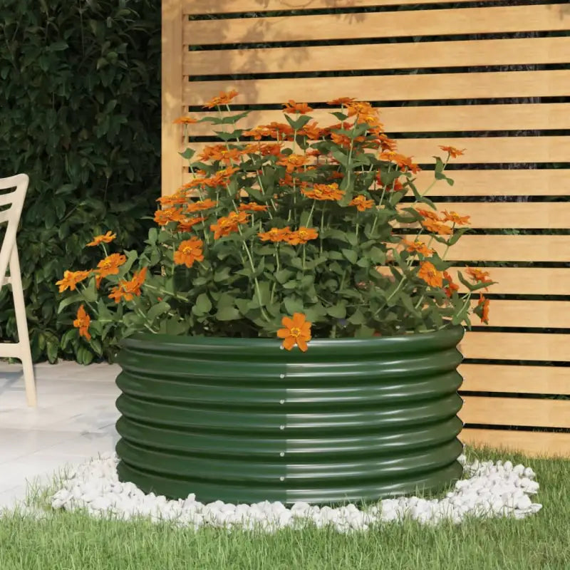 Robuuste Bloempot van Gepoedercoat Staal voor Tuin en Balkon - Groen / 80 x 80 x 36 cm / 1 - Bloempotten & plantenbakken