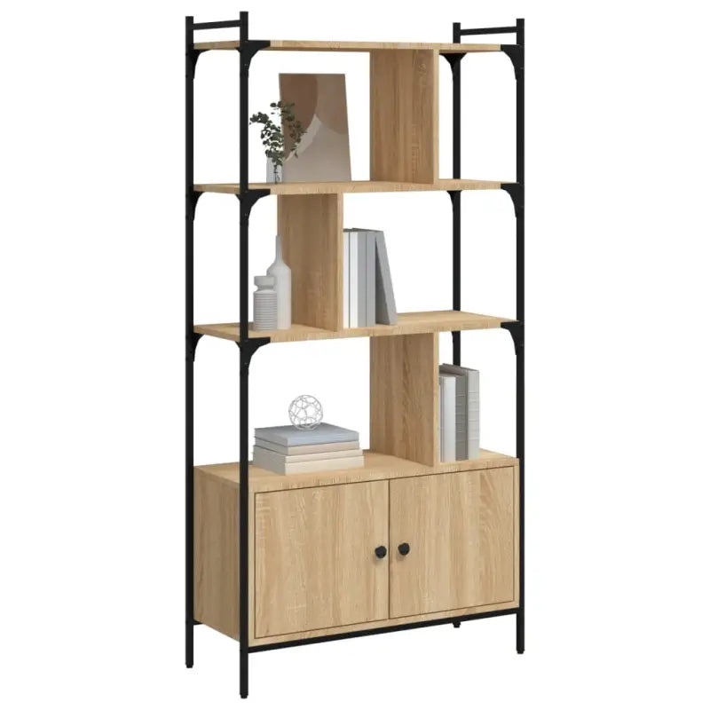 Robuuste stalen boekenkast voor organisatie en decoratie - Sonoma eiken / 1 / 76.5 cm - Boekenkasten