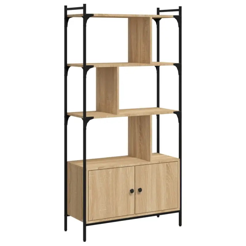 Robuuste stalen boekenkast voor organisatie en decoratie - Sonoma eiken / 1 / 76.5 cm - Boekenkasten