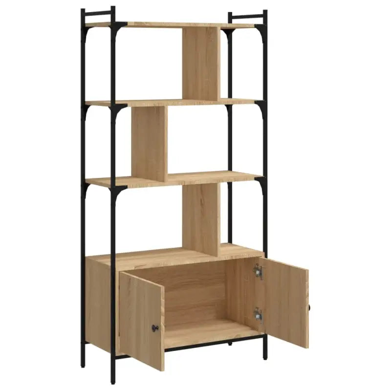 Robuuste stalen boekenkast voor organisatie en decoratie - Sonoma eiken / 1 / 76.5 cm - Boekenkasten