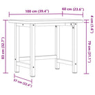 Robuuste Werkbank van massief acaciahout met groot werkgebied - Naturel / 100 x 60 x 83 cm / 1 - Werkbanken