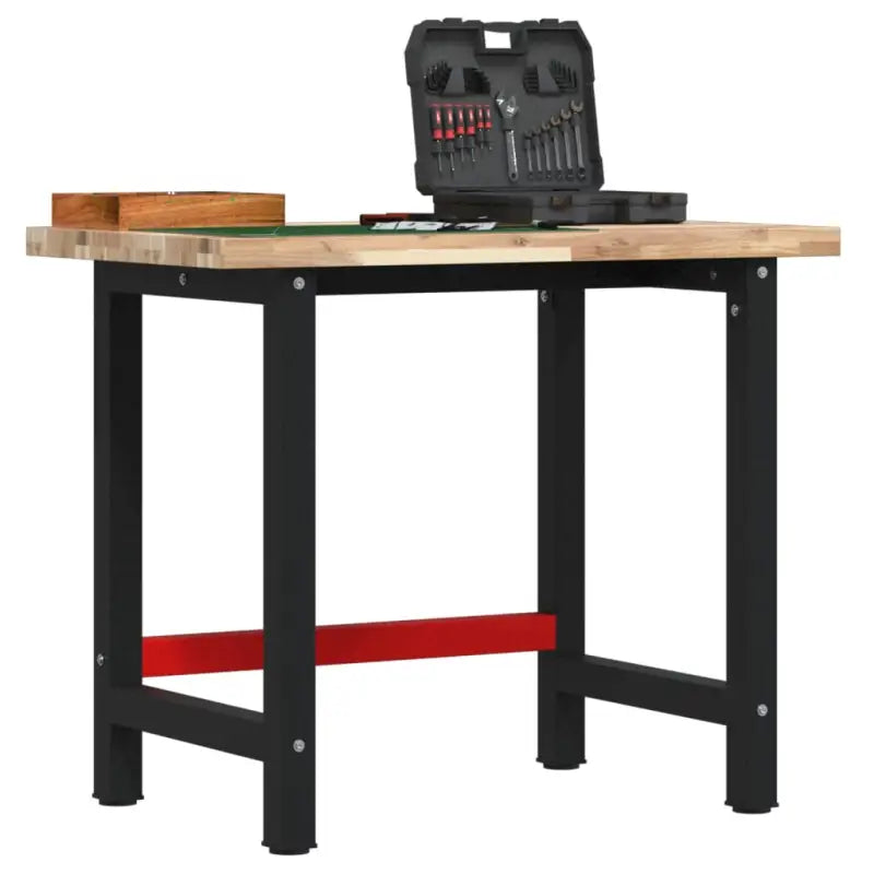 Robuuste Werkbank van massief acaciahout met groot werkgebied - Naturel / 100 x 60 x 83 cm / 1 - Werkbanken