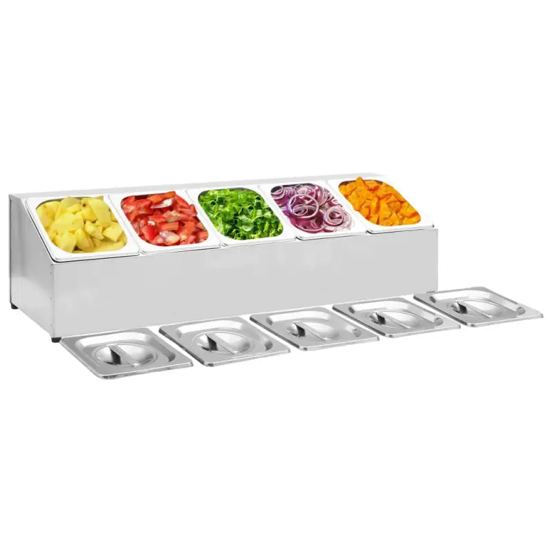 Roestvrij staal houders en rekken voor keukenbenodigdheden met bijpassende deksels - 22.5 x 82.5 x 21.5 cm - Houders &