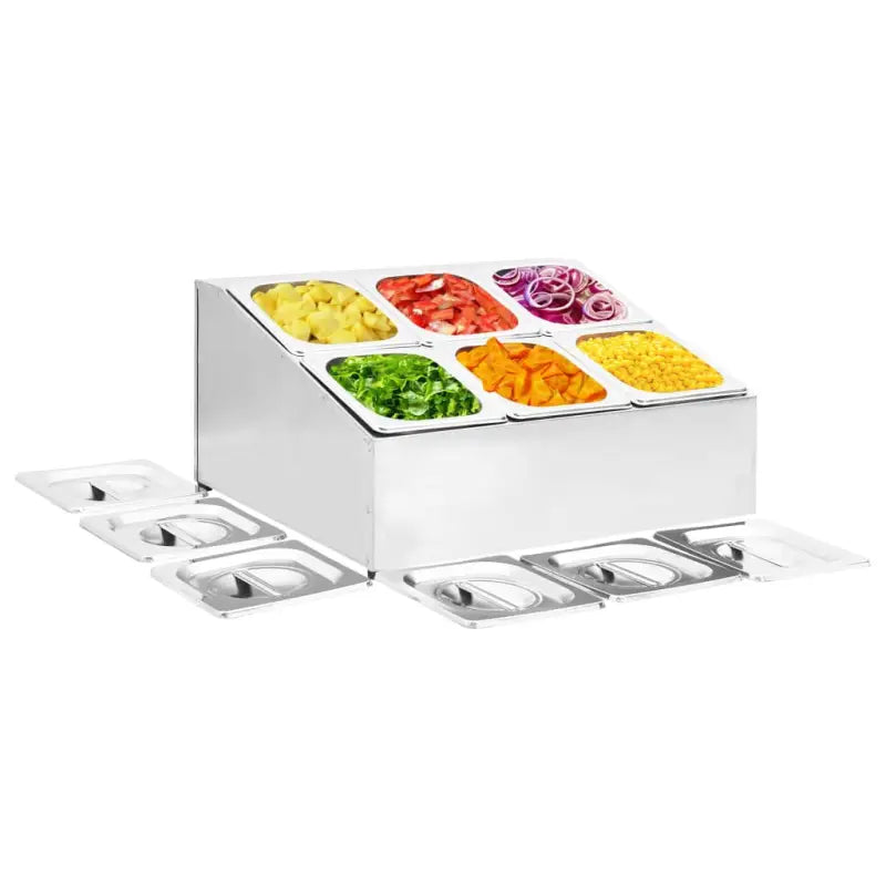 Roestvrij staal houders en rekken voor keukenbenodigdheden met bijpassende deksels - 40 x 50.3 x 25 cm - Houders &