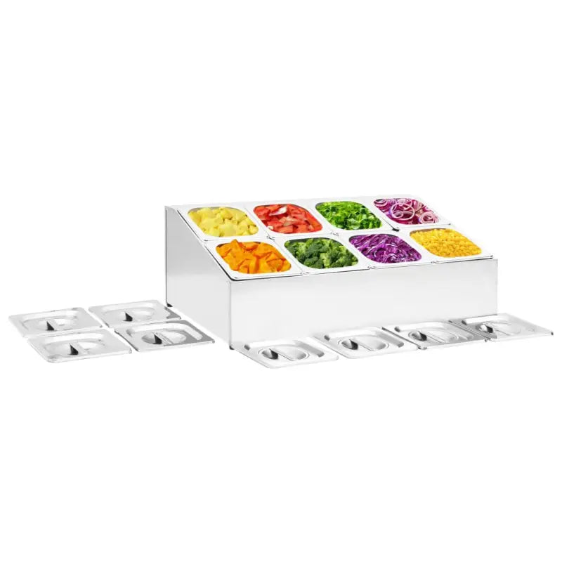 Roestvrij staal houders en rekken voor keukenbenodigdheden met bijpassende deksels - 66.8 x 40 x 25 cm - Houders &