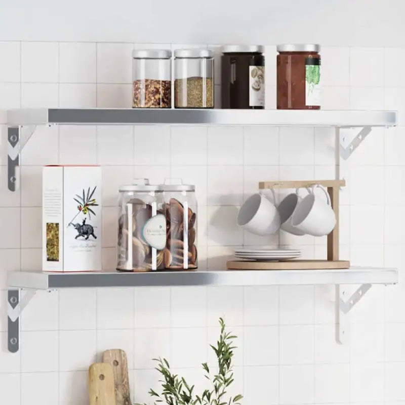 Roestvrijstalen Wandplankdrager voor een duurzame en stijlvolle organisatie - Zilver / 20 x 2.5 x 14 cm / 1