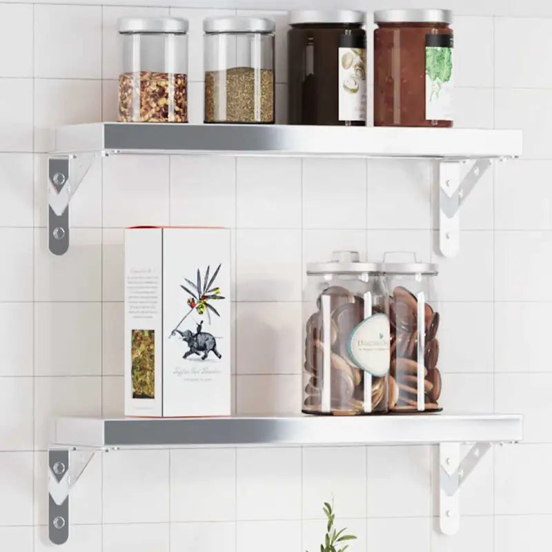 Roestvrijstalen Wandplankdrager voor een duurzame en stijlvolle organisatie - Zilver / 15 x 2.5 x 11.5 cm / 1