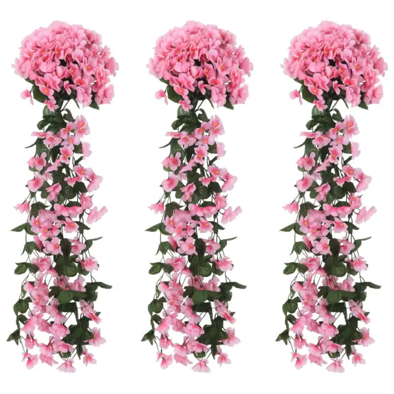 Romantische Kerstslingers met Kunstbloemen voor een Sprookjessfeer - Roze - Kransen en slingers