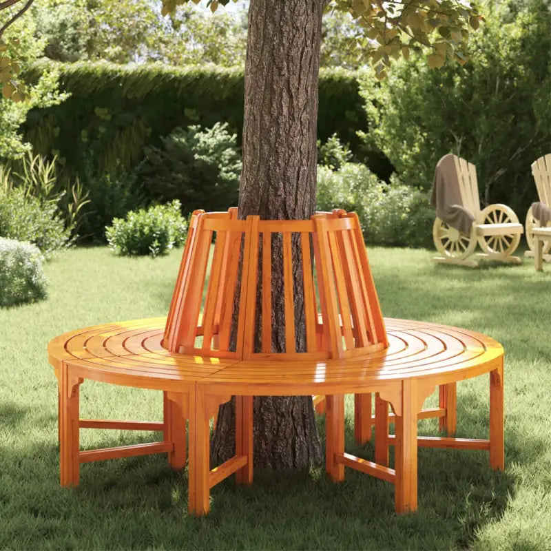 Ronde boombank van massief eucalyptushout voor natuurlijk schaduw - Ø 160 cm / 1 / Rond - Tuinbanken