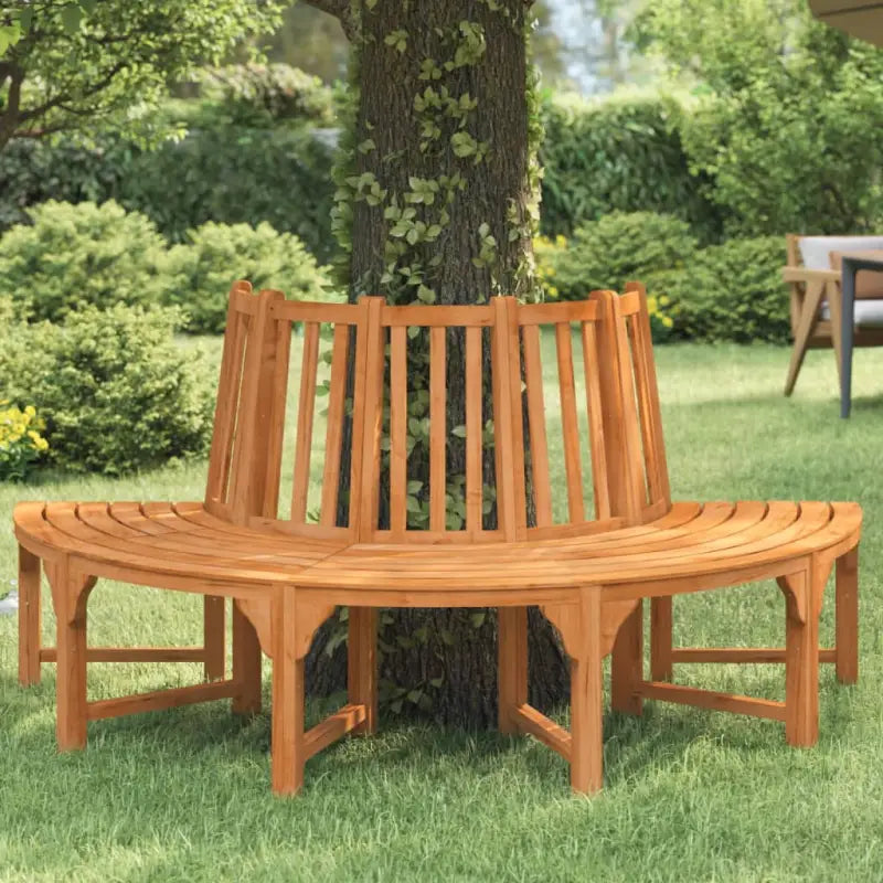 Ronde boombank van massief eucalyptushout voor natuurlijk schaduw - Ø 208 cm / 1 / Half rond - Tuinbanken