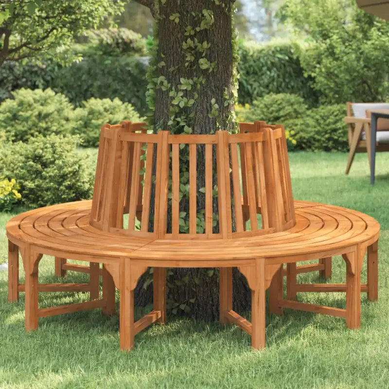 Ronde boombank van massief eucalyptushout voor natuurlijk schaduw - Ø 208 cm / 1 / Rond - Tuinbanken