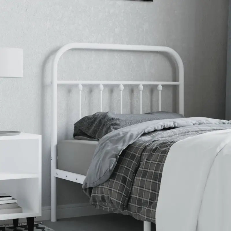 Ronde buizen hoofdbord met trendy ontwerp voor een complete uitstraling - Wit / 80 cm / 1 - Hoofdborden en voetborden